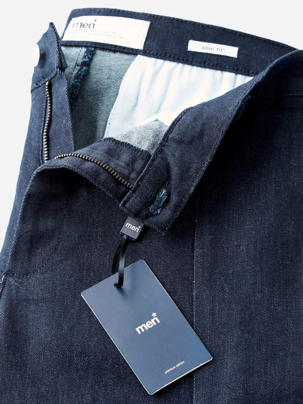 Celio Temno modre moške kavbojke ozkega kroja s črto Celio C25