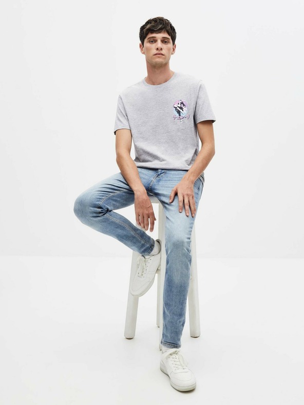 Celio Svetlo siva moška majica s potiskom Celio Street Fighter