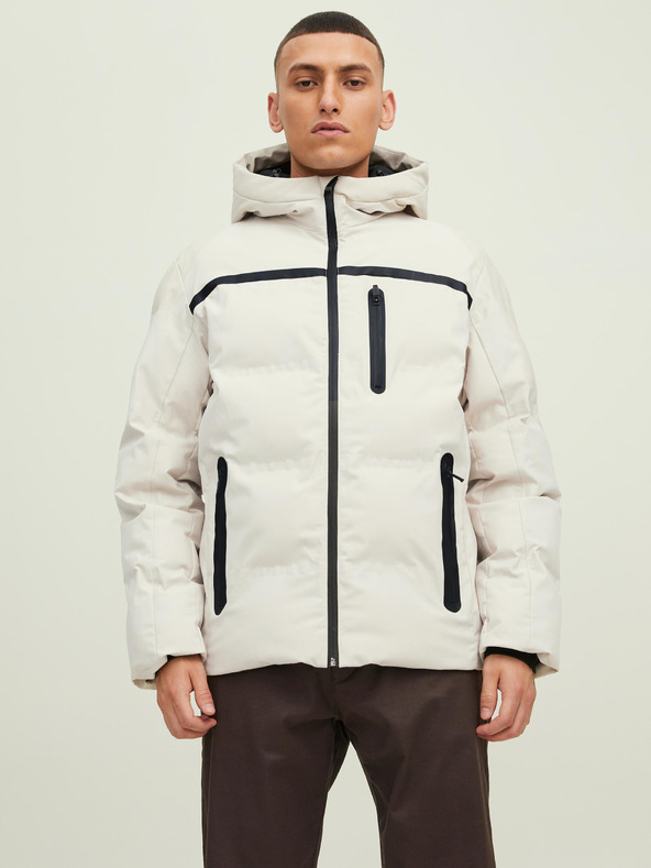Jack & Jones Bež Jack & Jones Heat zimska jakna s kapuco