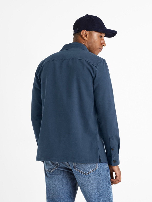 Celio Modra moška srajca Celio Camone