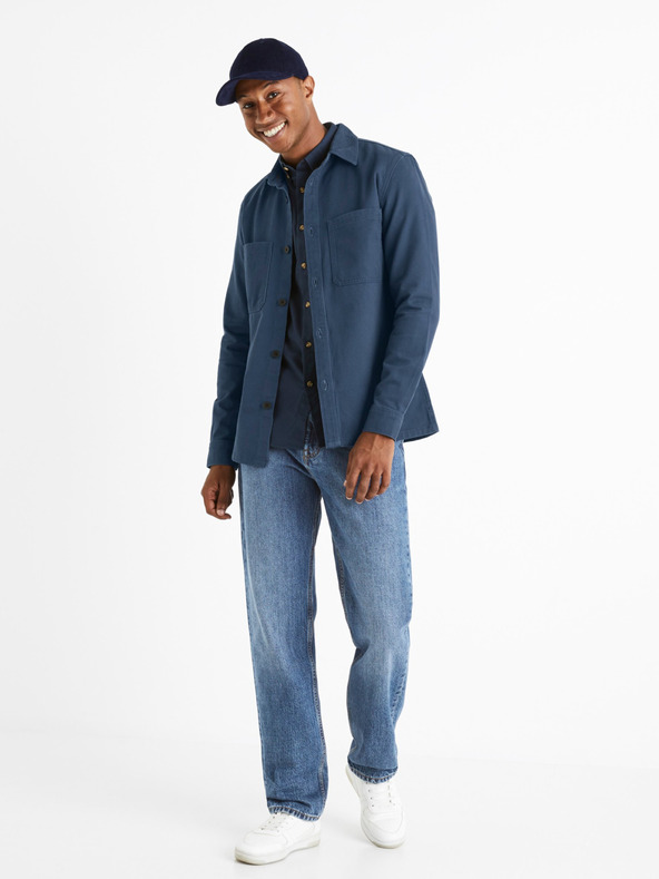 Celio Modra moška srajca Celio Camone