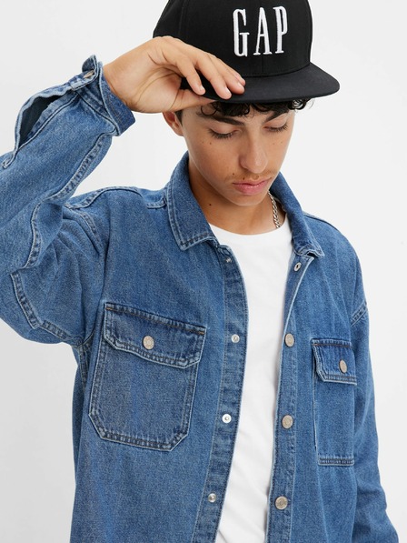 GAP Detská džínsová oversize košeľa Unisex GAP