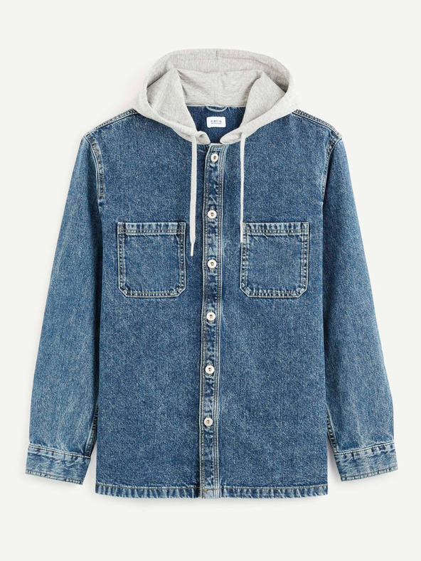 Celio Modra majica iz džinsa s kapuco Celio Caoris