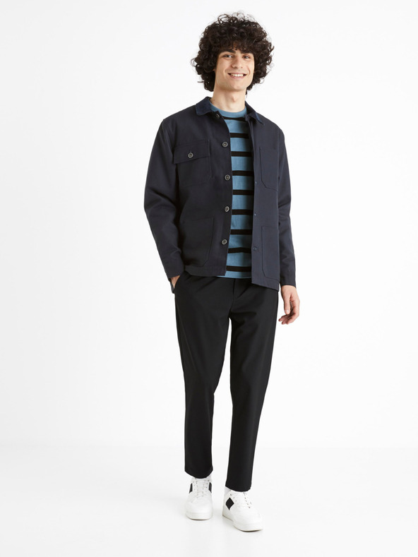 Celio Modra črtasta majica Celio Beboxar