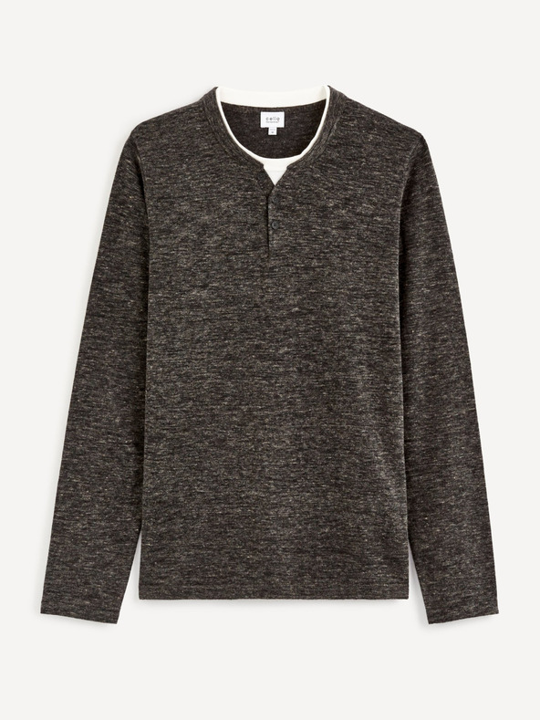 Celio Temno siv moški pulover z gumbom Celio Cechilll