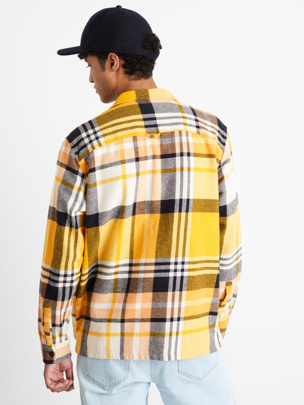 Celio Siva in rumena moška karirasta majica Celio Berkeley university