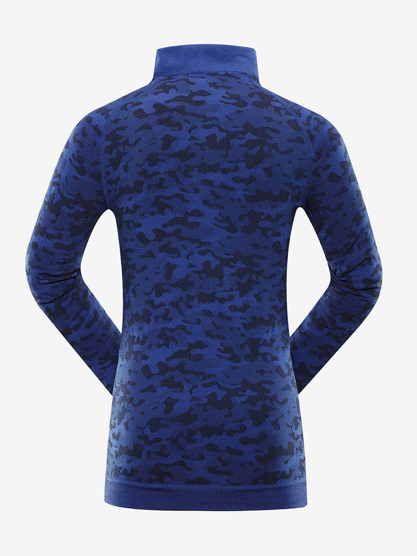 ALPINE PRO Temno modra otroška vzorčasta funkcionalna majica ALPINE PRO Lubino