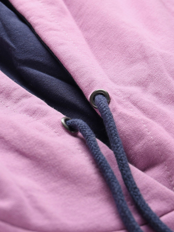 NAX Siva in vijolična ženska majica s kapuco NAX Onoda