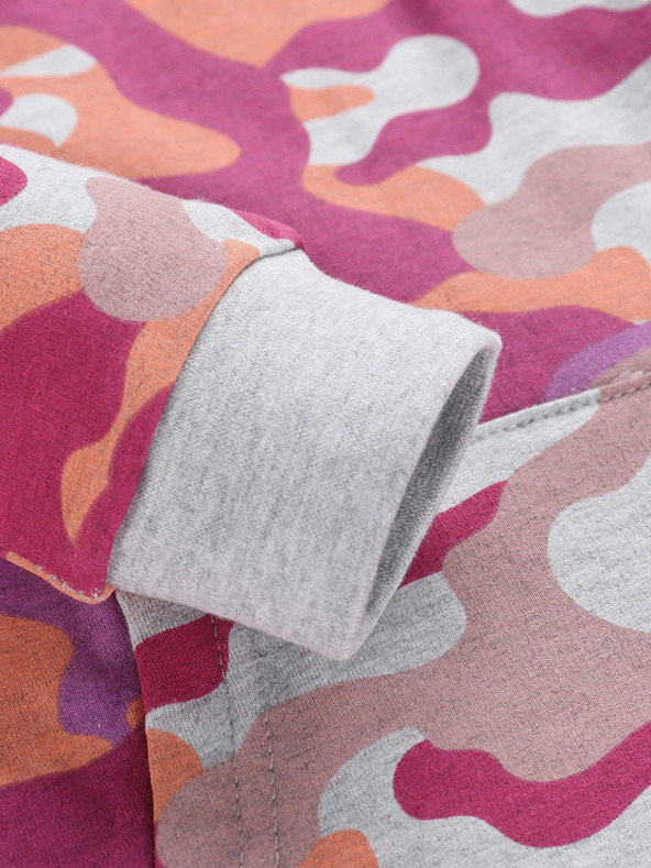 NAX NAX ABEKO roza in siva otroška vzorčasta jopa