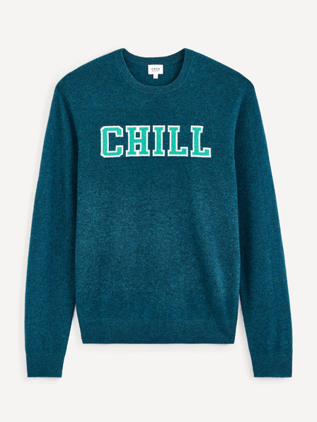 Celio Petrolejka Moški pulover iz merino volne Celio Cenormal