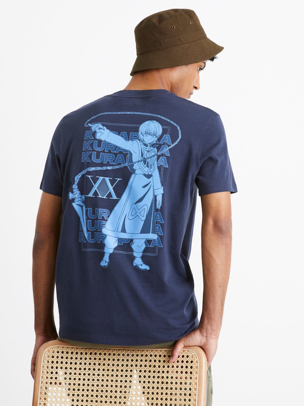 Celio Temno modra moška majica Celio Hunter & Hunter s potiskom