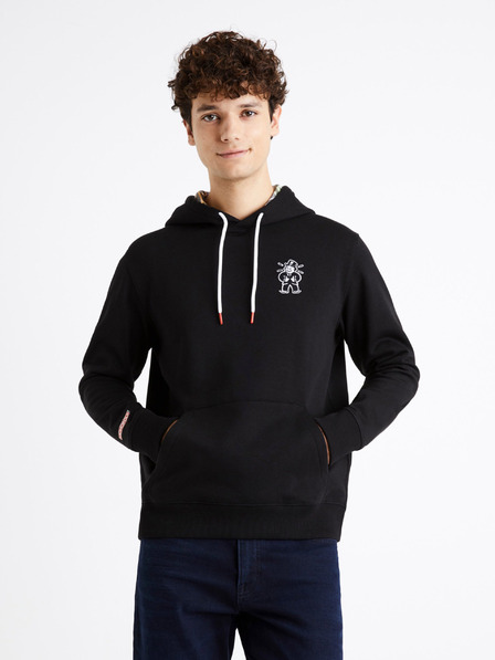 Celio Črna moška majica Celio Monopoly s potiskom