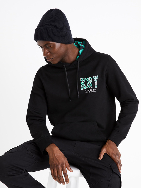 Celio Črna moška potiskana jopa Celio Demon Slayer