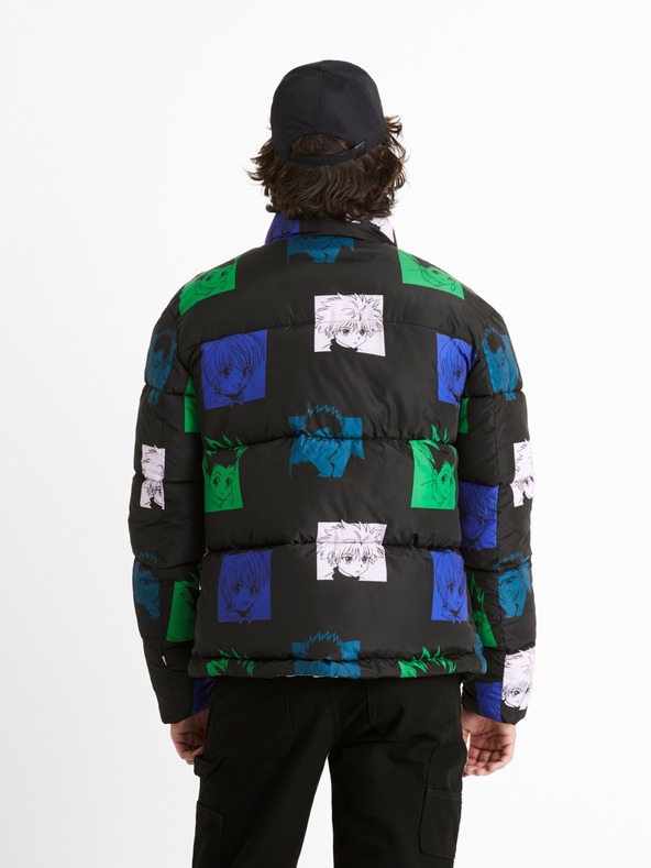 Celio Zelena in črna moška prešita zimska jakna Celio Hunter & Hunter