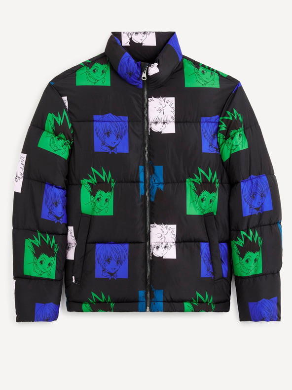 Celio Zelena in črna moška prešita zimska jakna Celio Hunter & Hunter