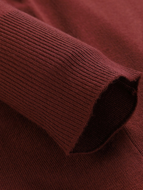 NAX Ženski dolg pulover NAX Edera v bordo barvi