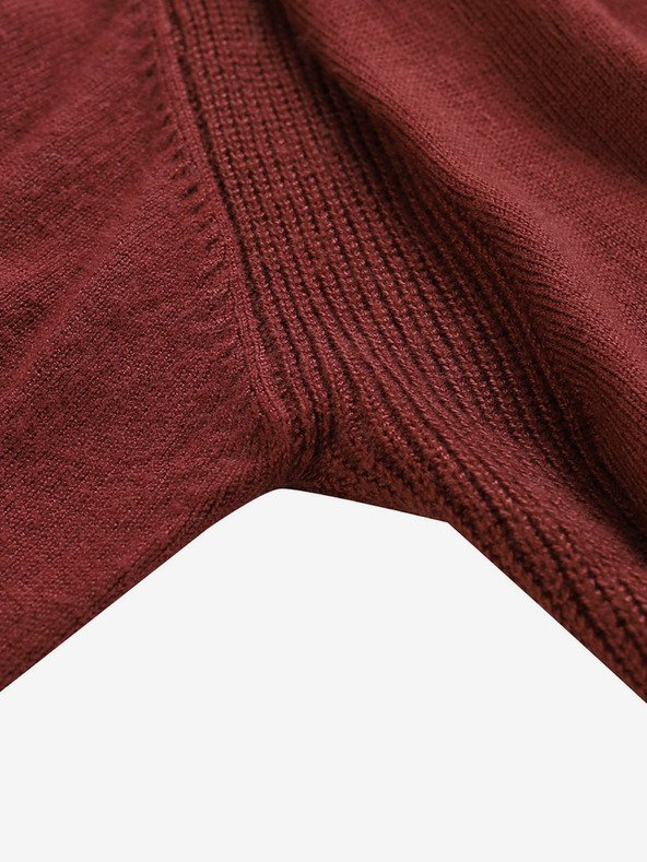 NAX Ženski dolg pulover NAX Edera v bordo barvi