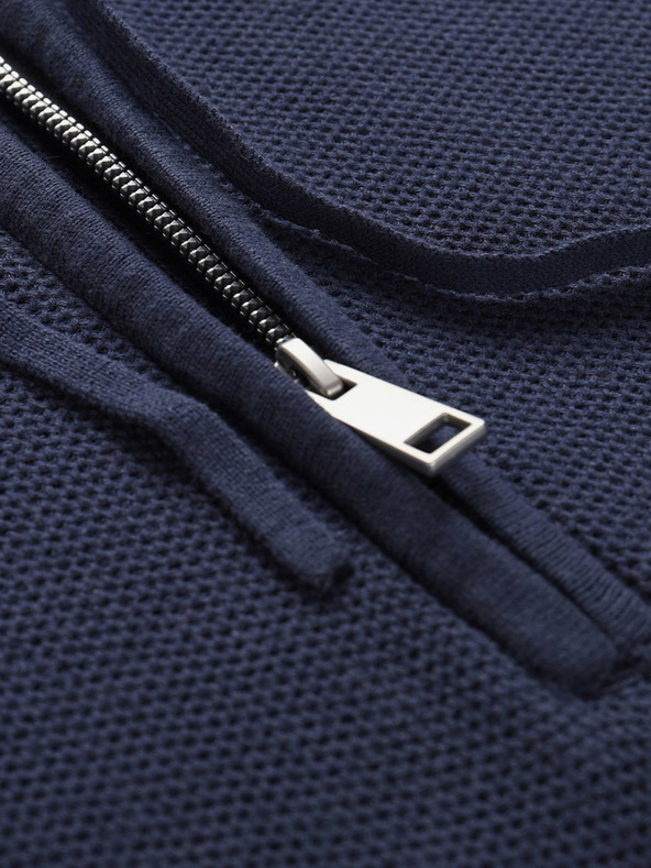 NAX Temno moder moški pulover s kapuco NAX Polin