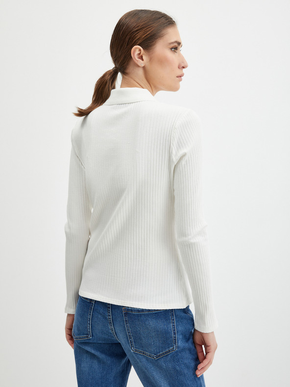 Orsay Bela ženska rebrasta polo majica ORSAY