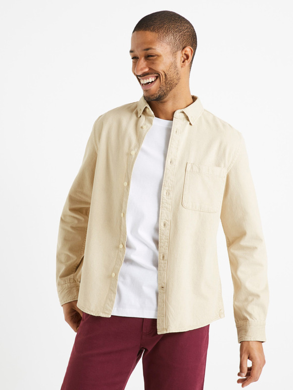 Celio Kremasta moška majica iz džinsa Celio Daindie