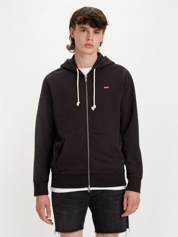 Levi's® Črna moška jopica Levi's® New Original Zip Up Hoodie Meteorite