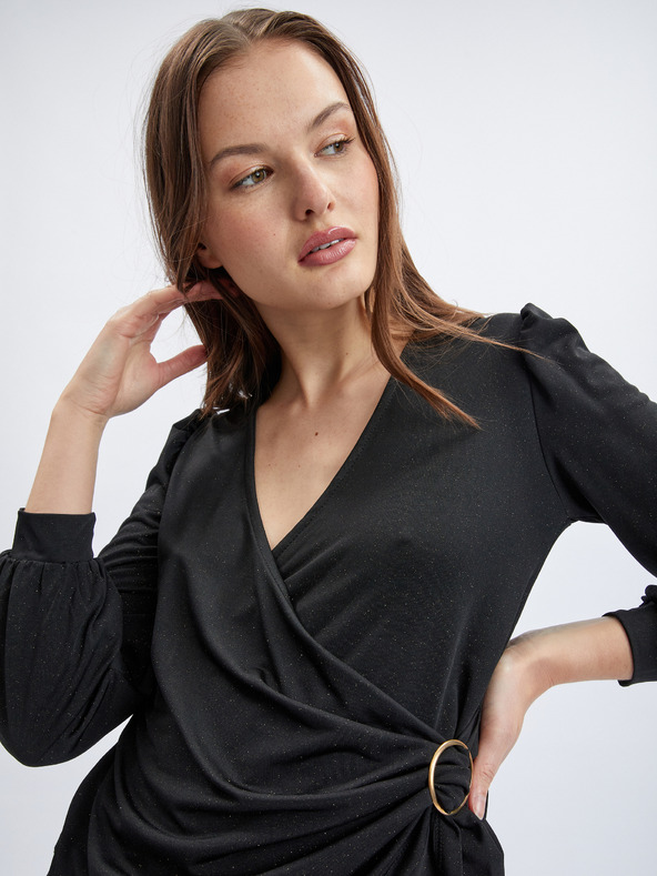 Orsay Črna ženska ovita bluza ORSAY
