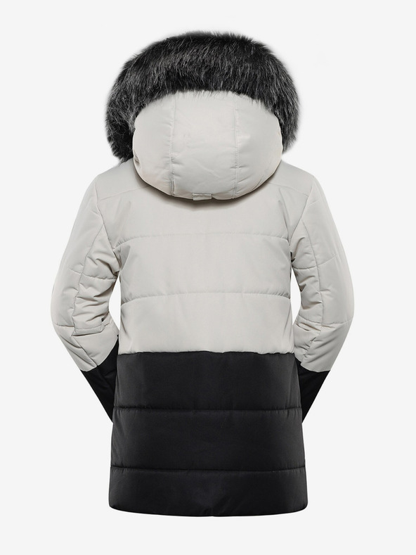 ALPINE PRO Črno-bela dekliška zimska bunda ALPINE PRO Egypo