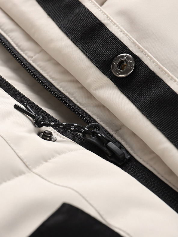 ALPINE PRO Črno-bela dekliška zimska bunda ALPINE PRO Egypo