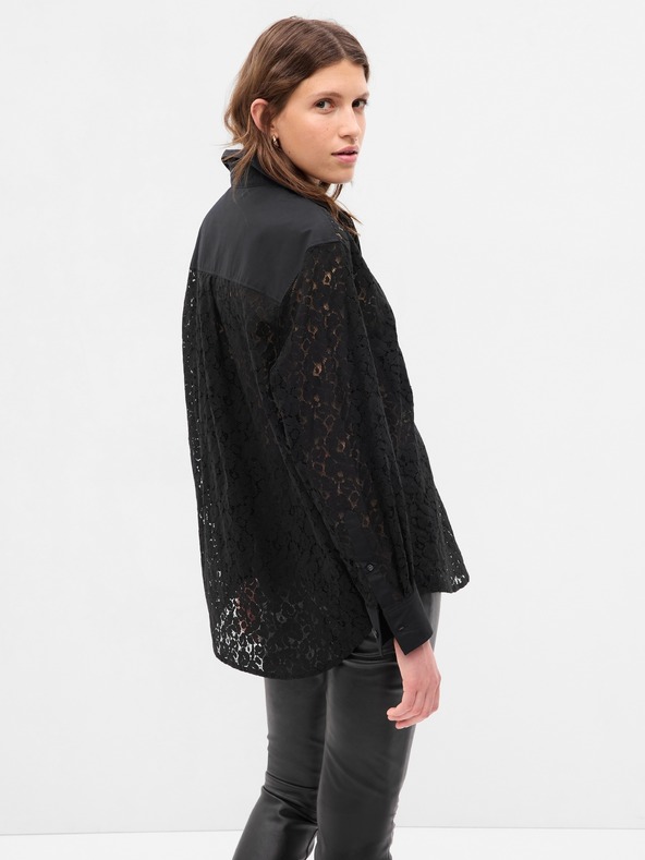 GAP Čipkovaná košeľa oversize GAP