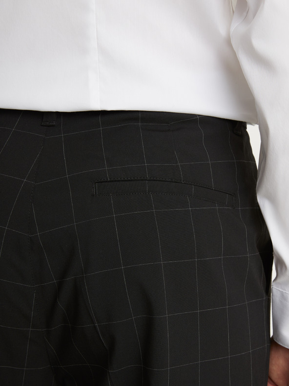 Celio Črne moške kariraste krojene hlače Celio Fonoel