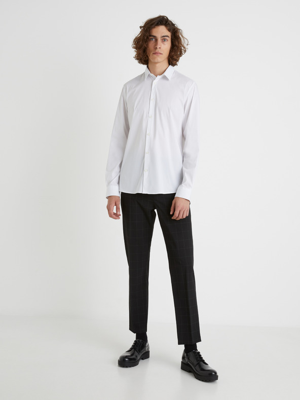 Celio Črne moške kariraste krojene hlače Celio Fonoel