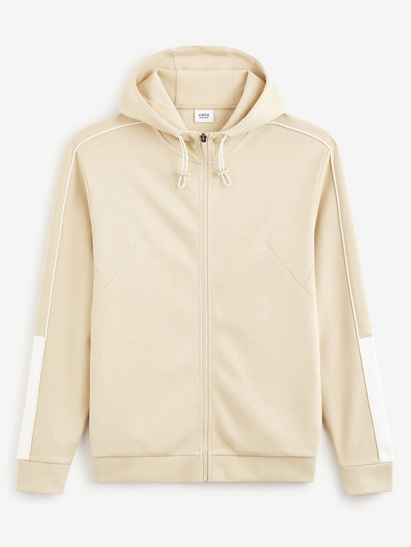 Celio Bež moška majica s kapuco Celio Fefada