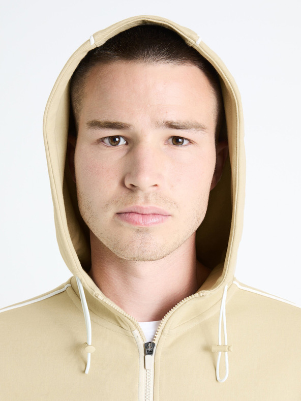 Celio Bež moška majica s kapuco Celio Fefada