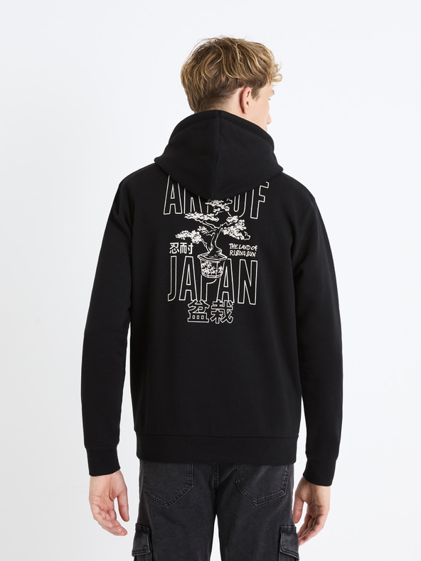 Celio Črna moška jopa s kapuco Celio Fejabowl