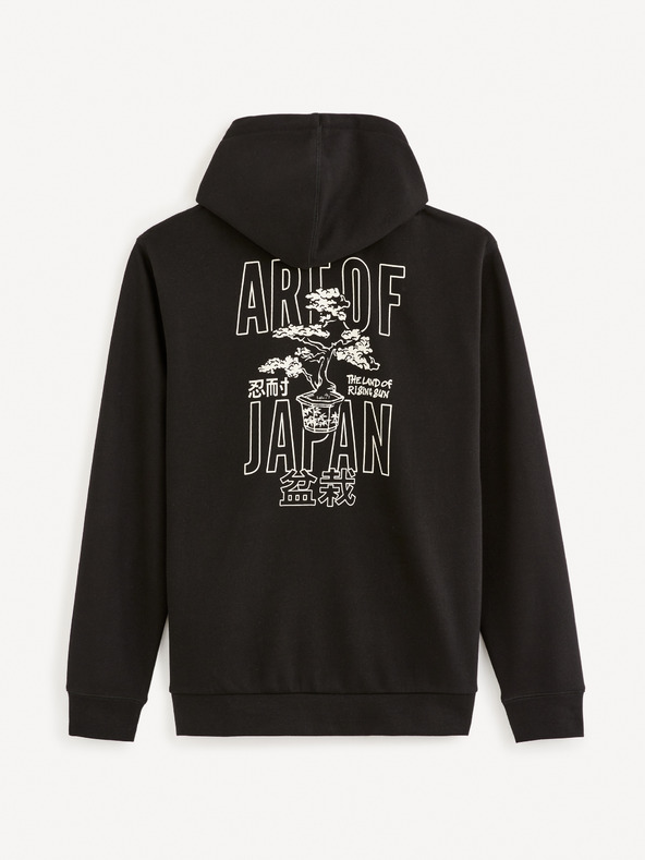 Celio Črna moška jopa s kapuco Celio Fejabowl