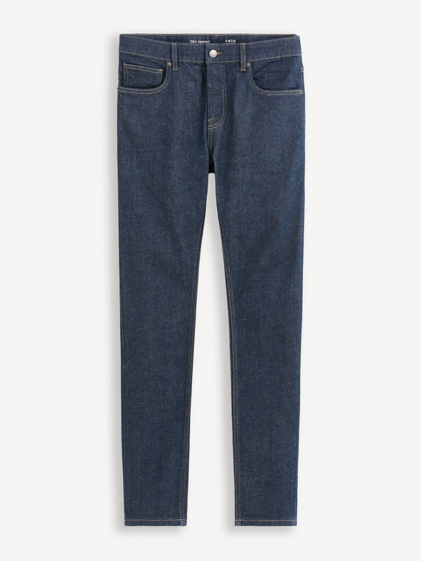 Celio Temno modre moške kavbojke tankega kroja Celio Fotaper