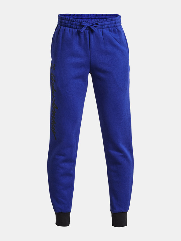Under Armour Deške spodnji del trenirke Under Armour UA Rival Fleece Script Jgrs-BLK