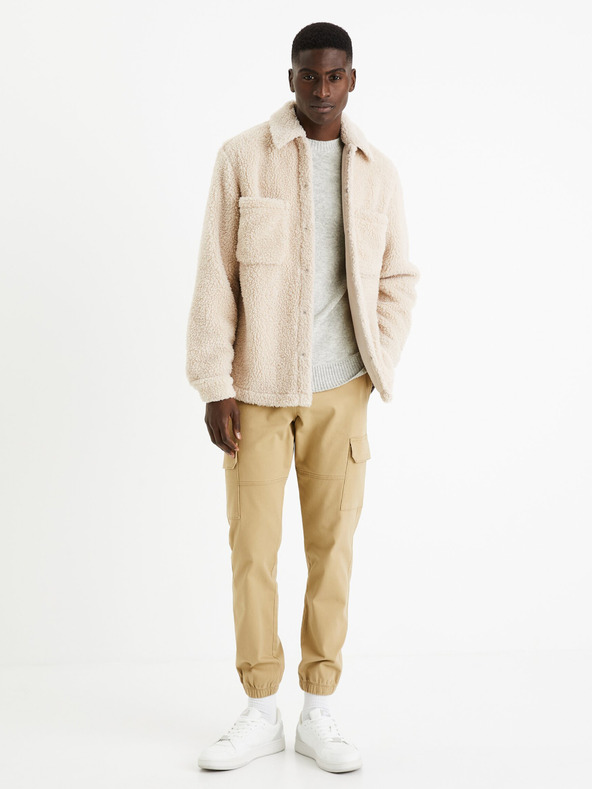 Celio Bež moške tovorne hlače Celio Dolyte