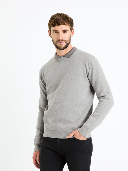 Celio Siv moški osnovni pulover Celio Beclo