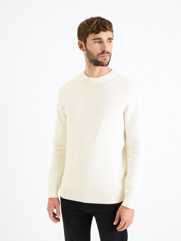 Celio Kremast moški osnovni pulover Celio Beclo