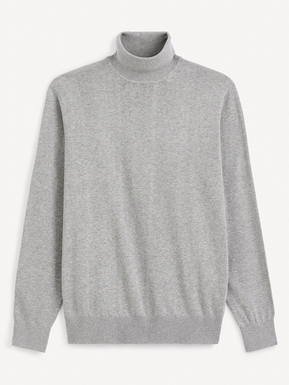 Celio Siv moški osnovni pulover z rolojem Celio Feroll
