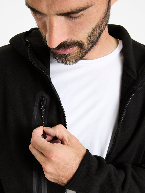 Celio Črna moška jopa s kapuco in zadrgo Celio Fecoldyoke