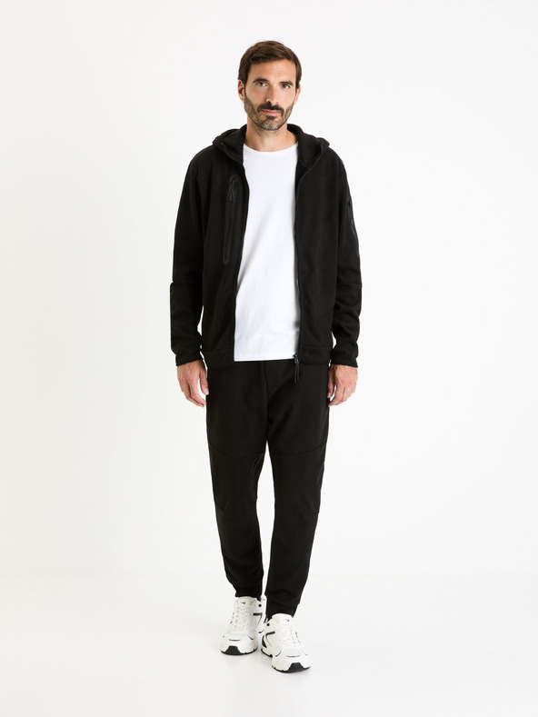 Celio Črna moška jopa s kapuco in zadrgo Celio Fecoldyoke