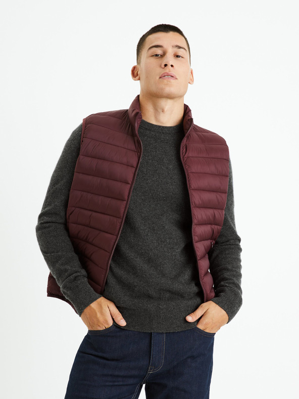 Celio Moški prešiti jopič Celio Fulock v bordo barvi