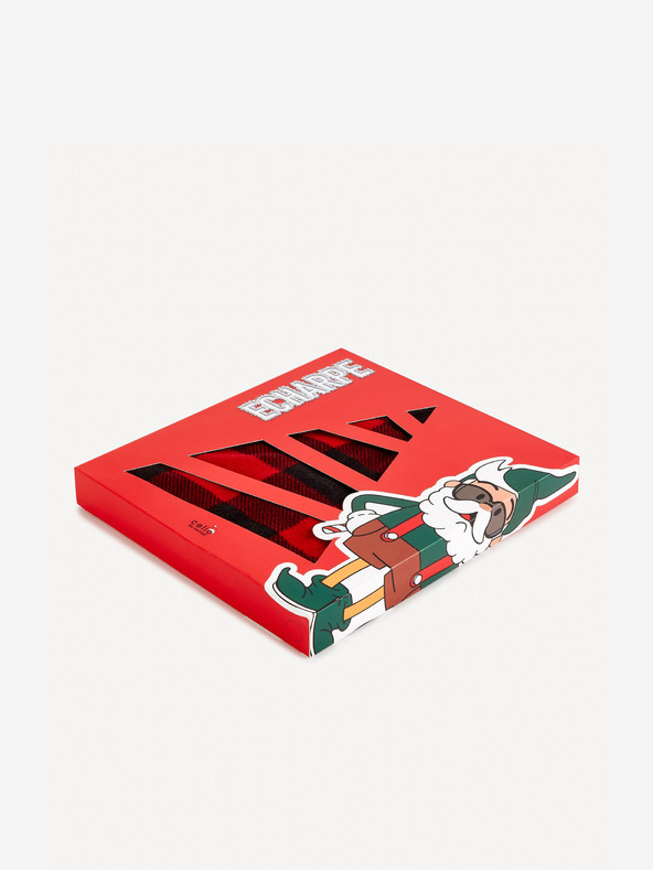 Celio Črn in rdeč moški karirast šal Celio