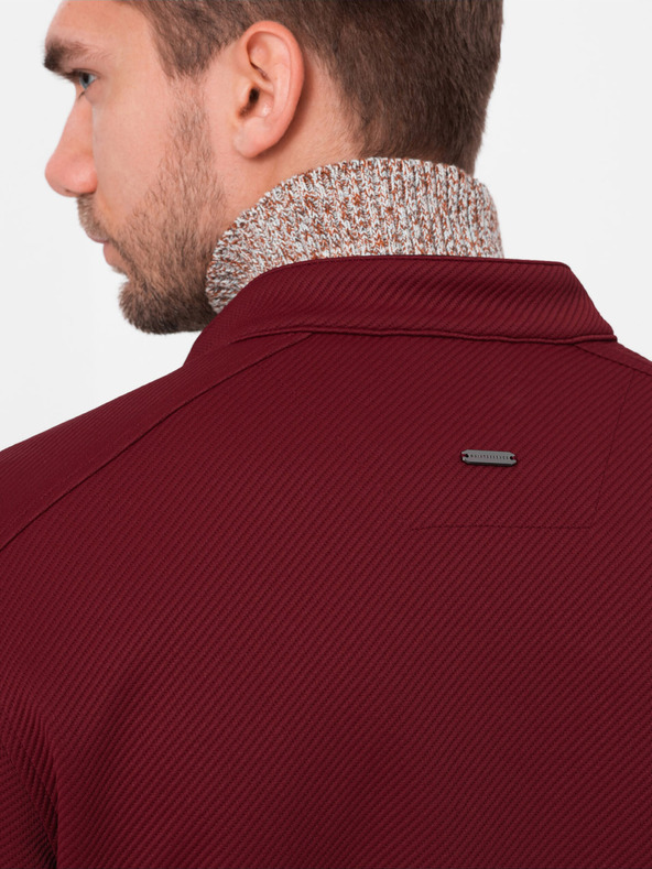 Ombre Clothing Moška bordo lahka jakna Ombre Clothing BIKER