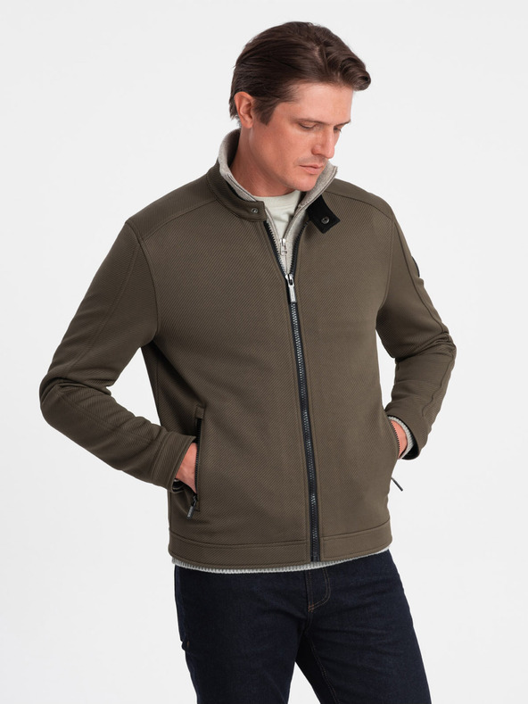 Ombre Clothing Kaki moška lahka jakna Ombre Clothing BIKER