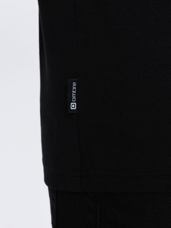 Ombre Clothing Črna moška majica Ombre Clothing