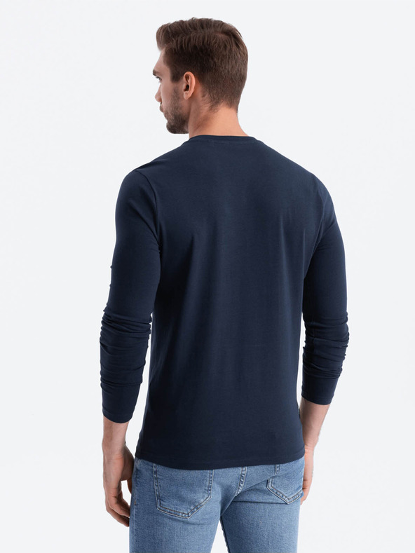 Ombre Clothing Temno modra moška majica z v-izrezom Ombre Clothing