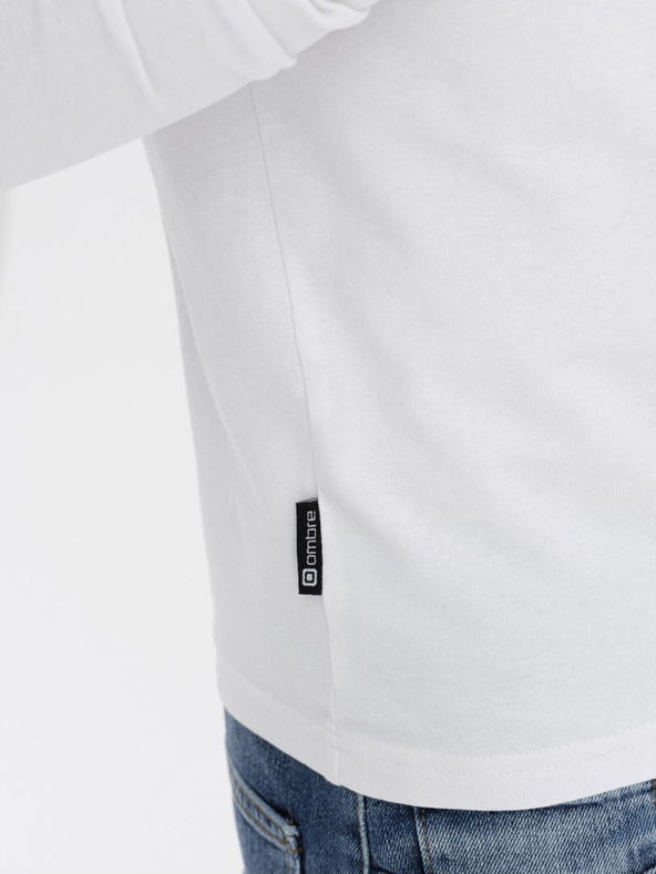 Ombre Clothing Bela moška majica Ombre Clothing